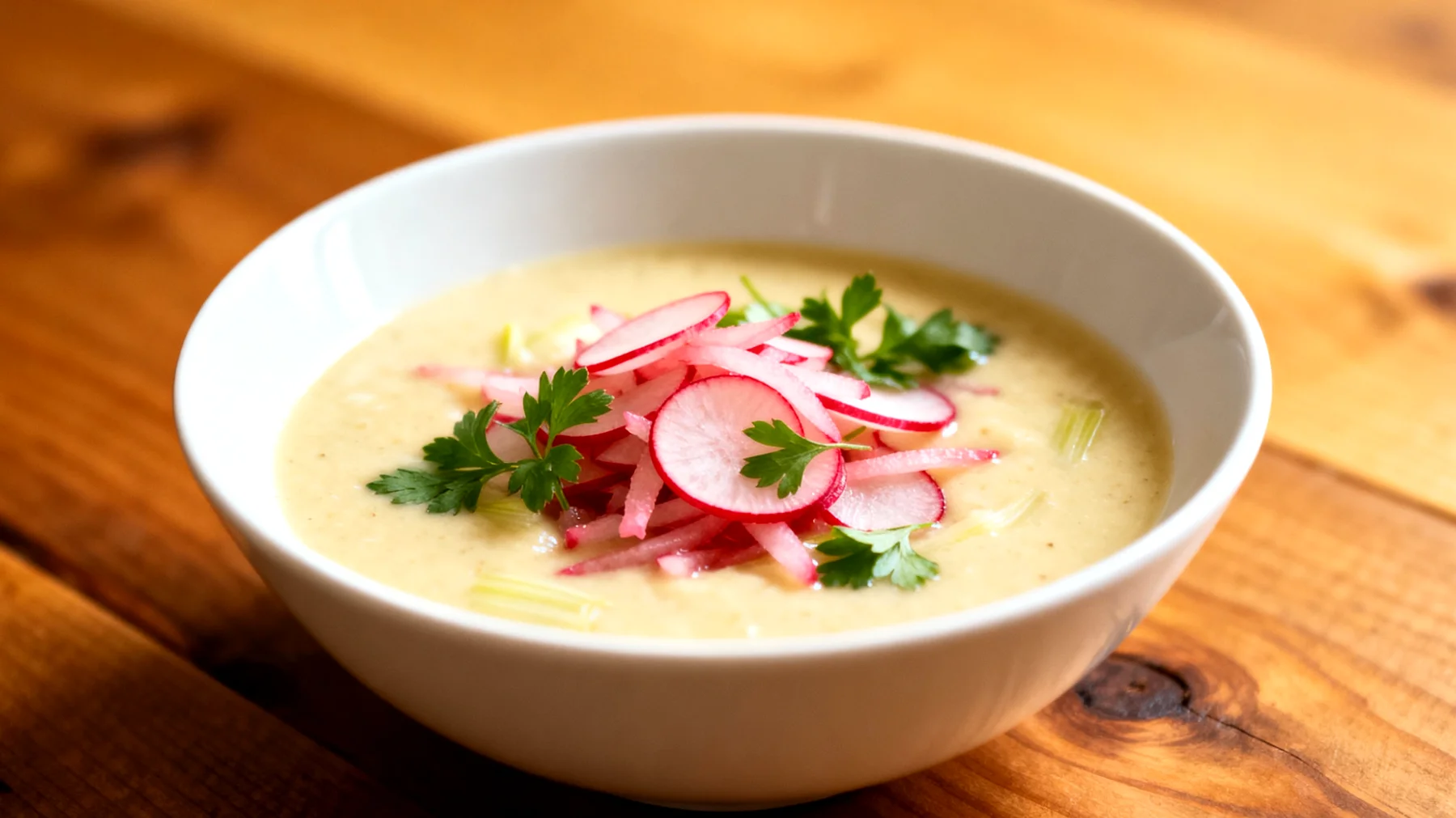 Fenchel-Ingwer-Suppe mit fermentierten Rüben"