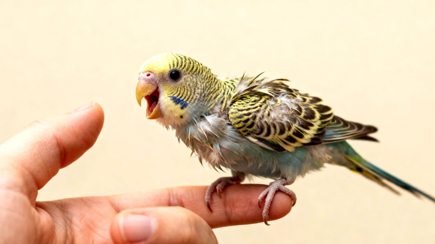 Junge Wellensittiche zeigen oft übermäßiges Schreien, Beißen oder ängstliches Verhalten, weil sie noch nicht an Menschen gewöhnt sind und wichtige Sozialisierung sowie grundlegende Verhaltensregeln erlernen müssen"