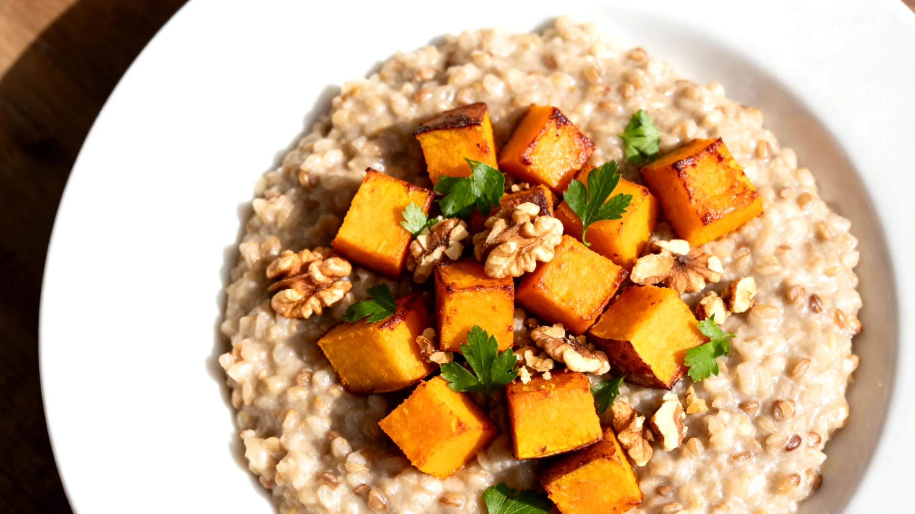 Buchweizen-Risotto mit Kürbis und Walnüssen"