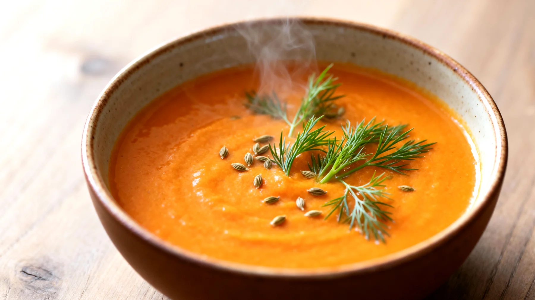 Fenchel-Karotten-Suppe mit Kümmel und Ingwer"