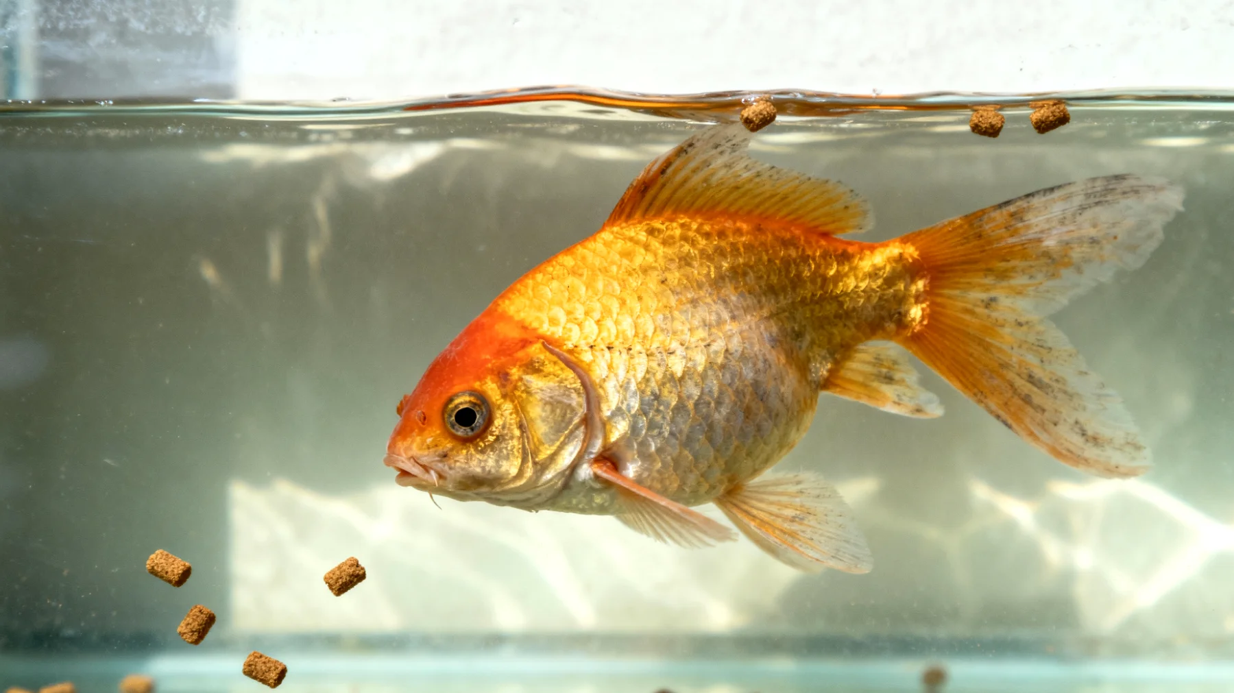 Ältere Fische benötigen eine angepasste Aquarienumgebung mit reduzierter Strömung, optimalem Sauerstoffgehalt und leicht erreichbaren Futterstellen, da ihre Schwimmfähigkeit und Vitalität im Alter nachlassen"